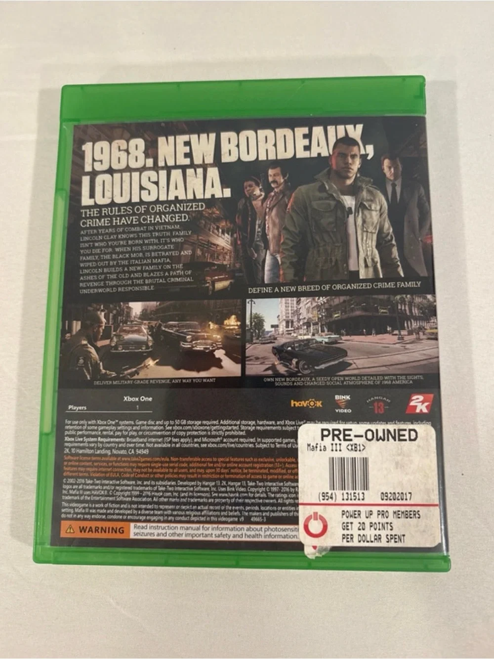 Mafia III - Xbox One Video Game (Green Case)
